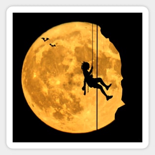 Mountaineering free climbing bouldering moon sky Magnet